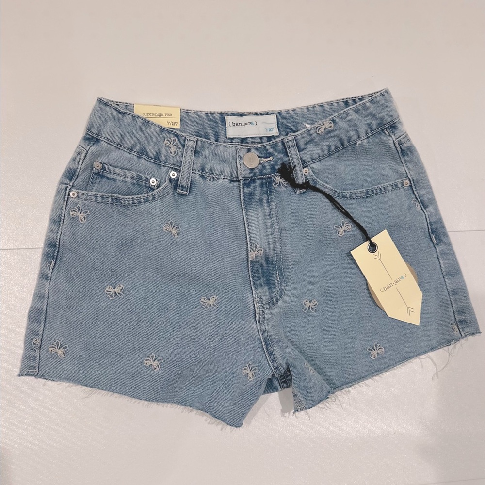 Blue Jean Bow Cut off shorts